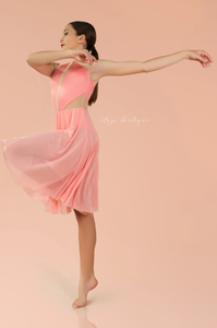 Factory Sheer Glistenet Inserts Pretty Peach Soft Floaty Lyrical Costume Dance Wear - Product Image 4