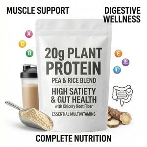 Extrait de protéines végétales véganes en marque privée OEM |   Poudre de remplacement de repas 500g, mélange de pois et de riz, <span class=keywords><strong>inuline</strong></span>, multivitamines, sans OGM - Product Image 3