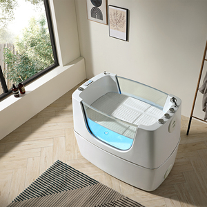 Moderno Freestanding Pet Spa vasca da bagno con ozono Spa vasca da bagno per cani funzione di bolle d'aria per la pulizia degli animali domestici - Product Image 1