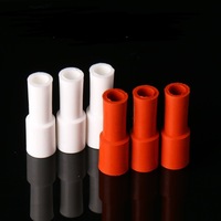 63 manchons isolés en silicone à clip à ressort de type droit, 250-4,8 mm, blancs