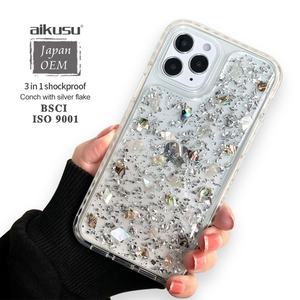 Coque de téléphone anti-chute, protection contre la gravité, paillettes brillantes, diamant, coque arrière souple en TPU, PC, TPE pour iPhone 15 14 13 12 Pro Max - Product Image 1