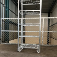 Chariot danois demi-serre en acier inoxydable, chariot à fleurs roulant multi-niveaux, transport OEM