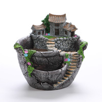 Pot de fleurs en résine pour plantes vertes de cour, décoration de micro-paysage, ornement design, pots intelligents, jardinières DIY faites à la main