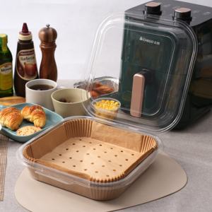 Cuadrado redondo resistente al calor 100 alimentos no pegajosos freidora de aire desechable <span class=keywords><strong>papel</strong></span> de horneado de freidora de aire - Product Image 4
