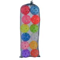 Lot de 12 balles d'entraînement au pickleball Pickle Ball Kit de pickleball personnalisé avec sac en filet