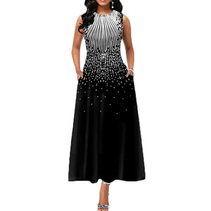 Đầm maxi dài in hoa thanh lịch dành cho nữ không tay Đầm hoa dài - Product Image 4