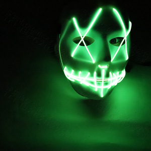 Masque fantôme LED lumineux personnalisé avec bouche cousue et yeux croisés pour Halloween, TikTok, Carnaval, Festival, Fête – Masques amusants - Product Image 3