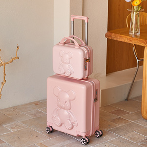 Valigia <span class=keywords><strong>per</strong></span> Studenti in ABS di Grande Capacità, Set di Bagagli Trolley da 14 e 18 Pollici <span class=keywords><strong>per</strong></span> <span class=keywords><strong>Bambini</strong></span> - Product Image 2