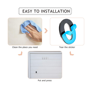 Numeri Adesivi Cromati Lucidi Argento <span class=keywords><strong>per</strong></span> Cassetta Postale e Indirizzo Porta con Effetto 3D in Rilievo <span class=keywords><strong>per</strong></span> Ufficio e Stanza - Product Image 6