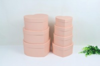 Boîte à Fleurs Cœur Couleur Macaron Unie, Lot de 7 Pièces, Boîte Cadeau d'Emballage
