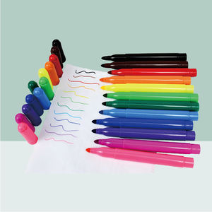 Ensemble de stylos à eau pour enfants écologiques, 12 couleurs, design de <span class=keywords><strong>crocodile</strong></span> de <span class=keywords><strong>dessin</strong></span> animé, marqueurs de <span class=keywords><strong>dessin</strong></span> lavables pour les cours d'art - Product Image 1
