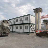 Maison conteneur préfabriquée 40 pieds, bureau de chantier modulaire, hébergement pour travailleurs, structure en acier