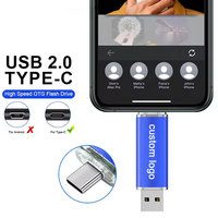Clé USB OTG 2-en-1 en métal 16 Go 32 Go 64 Go, compatible avec les ports Type-C et Android pour smartphone – Nouveau produit