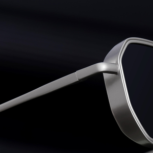 نظارات شمسية بتصميم عصري من تصميم Partagas بشعار مخصص نظارات شمسية معدنية متعددة الأضلاع على شكل UV400 نظارات شمسية للرجال - Product Image 3