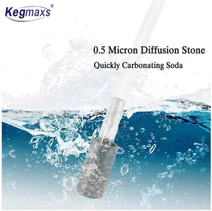 Kegmaxsエアレーションストーン0.5ミクロンSS304酸素化拡散ストーン3/8 "家庭用醸造用バーブワインビールソーダCorny KegBallLock