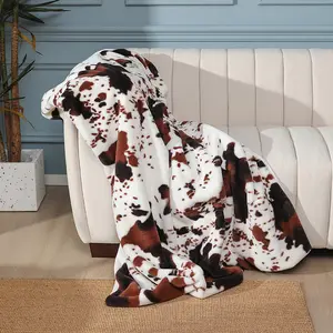 新款毛毯扔床法兰绒羊毛软沙发沙发超舒适印花奢华批发大动物毛毯