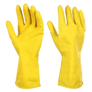 Protéger les mains naturel étanche flocké réutilisable cuisine <span class=keywords><strong>vaisselle</strong></span> ménage <span class=keywords><strong>vaisselle</strong></span> 100% gants en Latex - Product Image 3