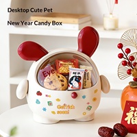 Boîte de rangement de bureau en plastique, moderne et minimaliste, cadeau du Nouvel An, mignonne, pour la maison, salon, festive, créative, pour collations/fruits secs/café
