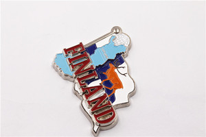 Aimant de réfrigérateur en émail métallique de <span class=keywords><strong>Finlande</strong></span> et de Lapland, souvenir de mariage, avec autocollant magnétique de forme originale - Product Image 4