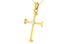 14k <b>Gold</b> Cross Pendant VVS1 Lab Diamond Custom Design Manufacturer Religious Jewelry <b>Crucifix</b> <b>Necklace</b> Charm Wholesaler OEM ODM - Product Image 2