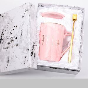 Productos Únicos para Vender en Línea 2025: Juego de Tazas de Cerámica con Tapa y Cuchara, con Caja de Regalo de Terciopelo, Artículos Corporativos Económicos - Product Image 3