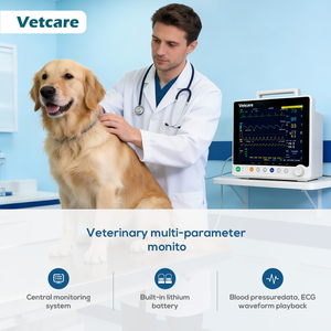 Moniteur d'anesthésie vétérinaire mobile, appareils de surveillance <span class=keywords><strong>ECG</strong></span> multi-paramètres pour animaux, résistants aux pannes de courant - Product Image 2