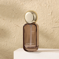Ensemble de flacons de soin en verre ambré transparent avec pompe et pots à couvercle en aluminium doré, disponibles en 30ml, 50ml, 100ml, 120ml, 30g, 50g, pour crème