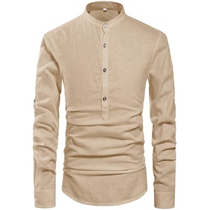 Chemise de plage indienne en Polyester, chemises décontractées en coton lin, Caftan africain, vêtements de plage, Yoga, chemise Henley - Product Image 4