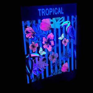 הדפסי אמנות מותאמים אישית צבע כחול/ורוד/ירוק דיו פוסטר דפוס דיגיטלי פלואורסצנטי זוהר עיטורים - Product Image 1