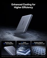 Pour Picogo, la plus petite batterie externe magnétique sans fil certifiée 15W 20W, ultra-mince 0,5 pouces, 5000mAh, en alliage / Type-C