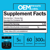 Private Label Creatine Monohydrate Powder 99% Creatine Pre Workout Creatine Monohydrate Powder