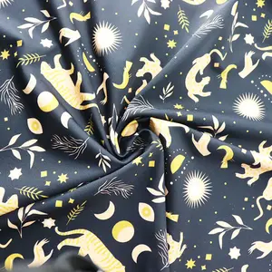 New product digital printed moon and star design fabric for home textile
