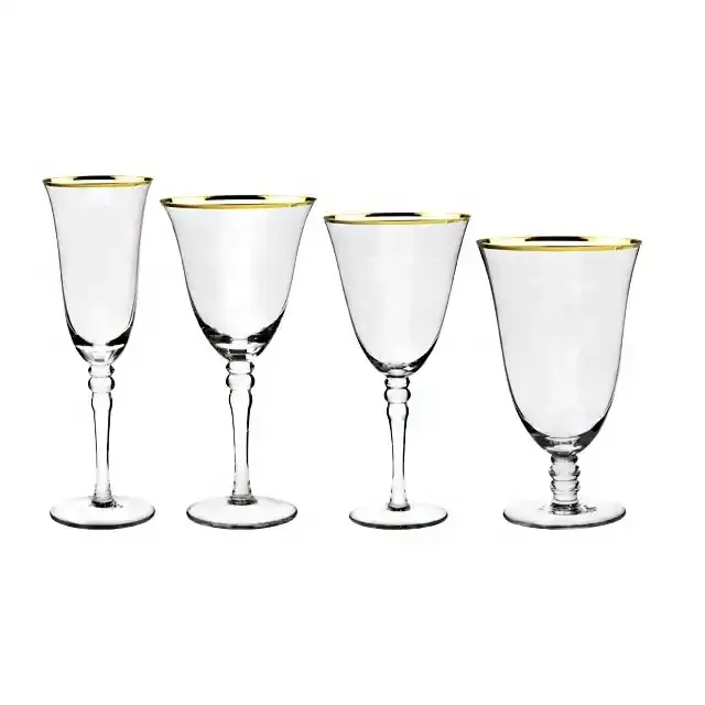 Luxe Gouden Rand Wijnglas Champagne Waterglazen Fluiten Sets Voor Huwelijksfeest Evenement