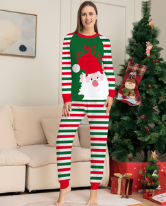 Conjunto Familiar Navideño a Juego para Año Nuevo, Pijamas Térmicos de Punto con Cintura Elástica y Logotipo Frontal para Padres, Ropa de Dormir para el Hogar - Product Image 2