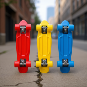 Mini skateboard pour doigts 56cm rouge jaune bleu en plastique pour enfants et adultes - Product Image 3