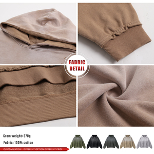 Sudadera con capucha estilo americano de algodón puro, holgada, con efecto desgastado, lavado batik y degradado. - Product Image 6