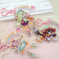 Porte-clés en acrylique personnalisé sur le thème de l'anime, breloques en plastique imprimées sur mesure pour le bricolage
