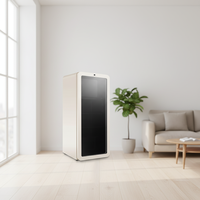 Mini-réfrigérateur double température 180L à porte vitrée, écoénergétique, avec affichage, dégivrage automatique, contrôle LED et refroidissement direct pour bar