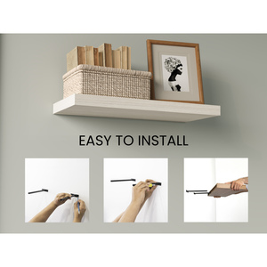 Floating Shelves White Washed Oak 2 Shelves 1.50 In H Wall Display <b>Storage</b> - Product Image 3