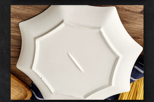 أطباق تقديم سيراميك حديثة فريدة على شكل نجم البحر لمطعم الزفاف والمنزل المزخرف أطباق مثمنة بيضاء نقية 8-12 بوصة - Product Image 5