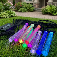 Décoration de jardin extérieure à LED RGB intelligente à énergie solaire, indice de protection IP65, en PVC, avec télécommande via application, installation facile au sol et en encastré