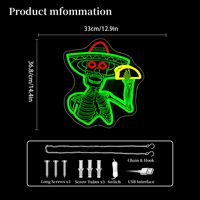 Enseigne néon LED USB à intensité variable motif crâne de propriétaire de restaurant mexicain et de bar à tacos Neonawall pour la décoration de restaurants et bars