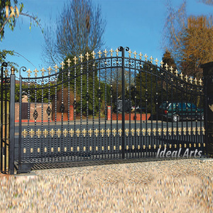 Portail d'entrée en <span class=keywords><strong>fer</strong></span> <span class=keywords><strong>forgé</strong></span> sur mesure, motif végétal ornemental, portail extérieur en <span class=keywords><strong>fer</strong></span> - Product Image 4