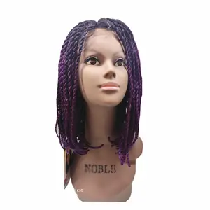 braid wig front lace 16inch 320gram premium synthetic wigs for black lady