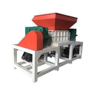 Grote Industrie Afval Ijzeren Plaat Plastic Crusher Shredder Machine Dubbele As Metalen Plastic Crusher Pet Fles Shredder Machines