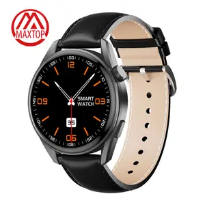 Maxtop Electronic Products HD Men Sport Leather Smartwatch Touch Screen Intelligent Watch Men Fitness Tracker Smart Watch