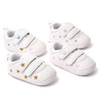 Chaussures de marche premiers pas mi-mollet antidérapantes en caoutchouc blanc pour bébés printemps/automne 0-1 an - Fermeture