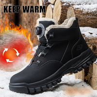 Chaussures de sécurité de protection anti-écrasement anti-coup haut de gamme pour les chantiers de construction d'hiver chaussures de sécurité équipées de boutons