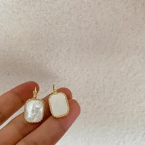 Elegant White Gray Acetic Fiber Geometric Square Drop Earrings Ladies Chic 18KGold Plated Acrylic Earrings For Women