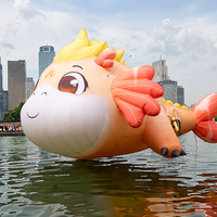Poisson gonflable Arowana de dessin animé mignon gonflable avec lumière LED pour événements